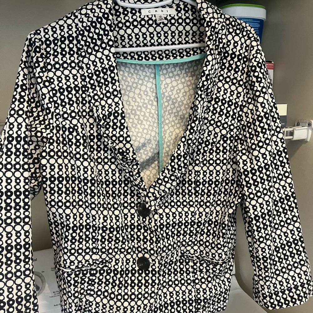 CAbi lightweight black and white blazer Size 12